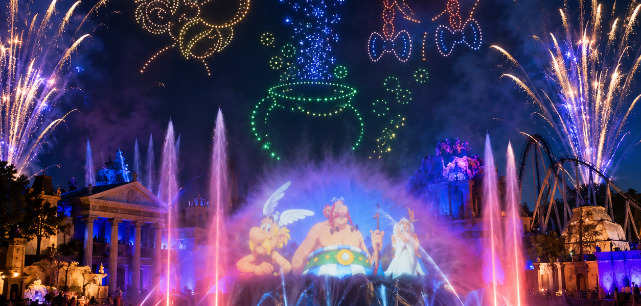 Parc Astérix 2026 un nouveau spectacle de drones illumine les nuits d'été