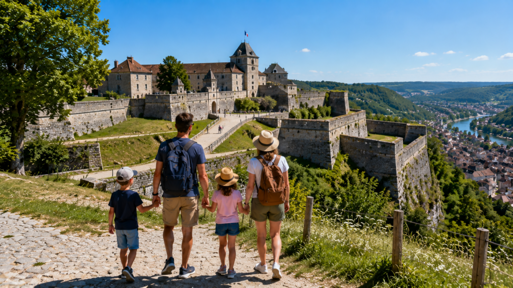 Une famille à la citadelle de Besançon