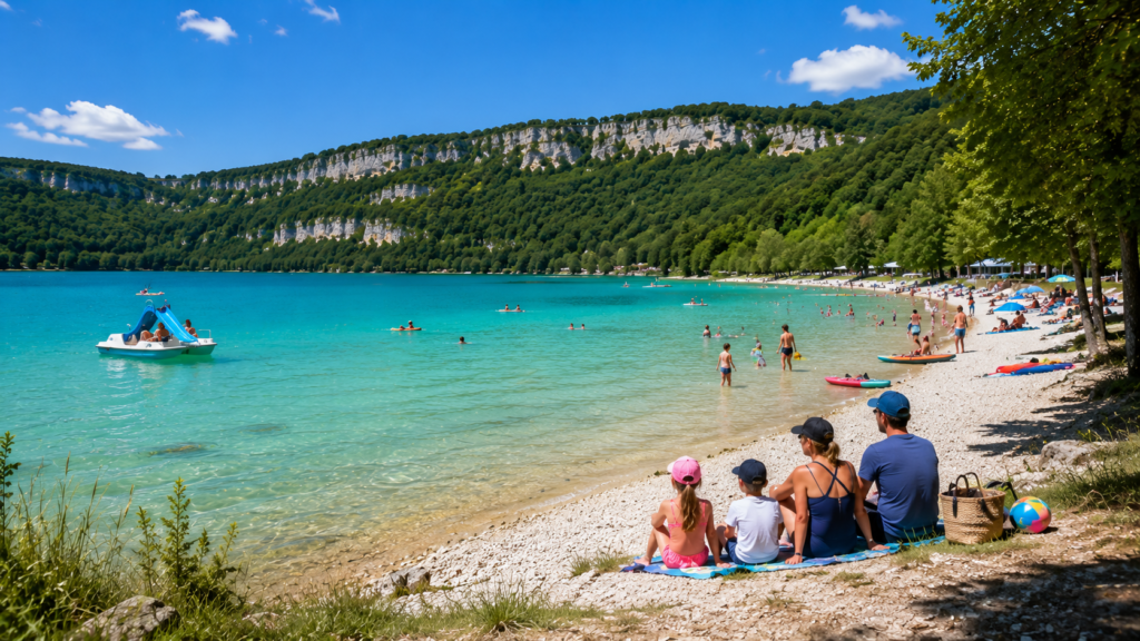 Une famille au lac